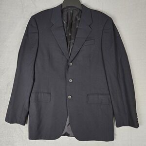 Prada Blazer Mens 48 R (38Sports Coat 100%  Wool Black 3 Button Italy Made *READ